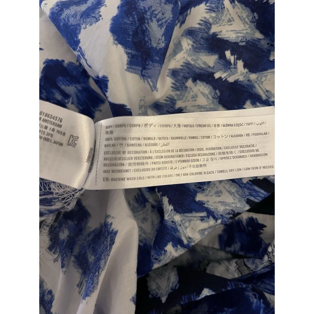 Abercrombie & Fitch Blue Print Tiered Maxi Dress Size Medium EUC